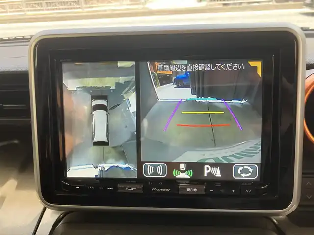 スズキ スペーシア ギア HYBRID XZターボ 東京都 2019(令1)年 3.6万km オフブルーメタリック/ガンメタリック2トーンルーフ ワンオーナー /純正ナビゲーション/地上デジタルテレビ/全方位モニター/ヘッドアップディスプレイHUD/ドライブレコーダー（前後）/ETC/クルーズコントロール/両側パワースライドドア/スマートキー/シートヒーター /パーソナルテーブル/セーフティーサポート/・デュアルセンサーブレーキサポート/・車線逸脱警報機能/・先行車発進お知らせ機能/・後退時ブレーキサポート/・リアパーキングセンサー/メーカー保証書/取扱説明書/点検整備記録簿R12356年