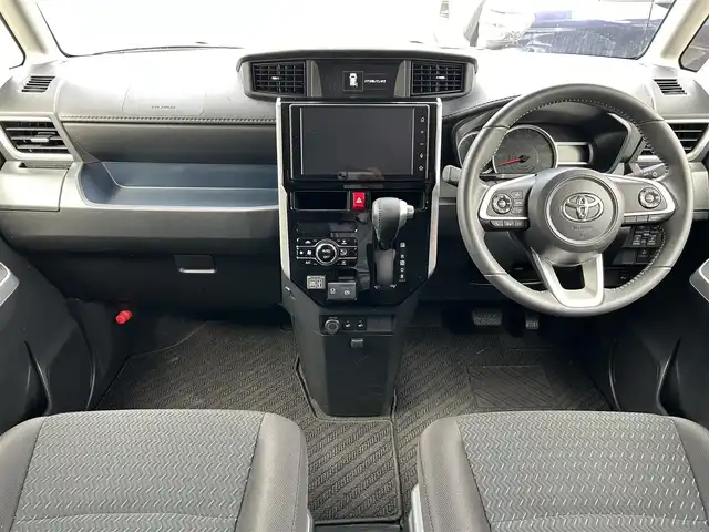 トヨタ ルーミー カスタムG－T 静岡県 2024(令6)年 1.4万km ブラックマイカメタリック ターボ車/純正ディスプレイオーディオ/(AM/FM/BT/AppleCarplay/Androidauto)/フルセグTV/全方位カメラ/バックカメラ/電動パーキングブレーキ/オートホールド/前席シートヒーター/両側パワースライドドア/レーダークルーズコントロール/前後型ドライブレコーダー/横滑り防止装置/衝突被害軽減システム/盗難防止装置/前後コーナーセンサー/ビルトインETC/プッシュスタート/スマートキー/スペアキー×1/LEDヘッドライト/純正15インチアルミホイール/純正フロアマット/取扱説明書