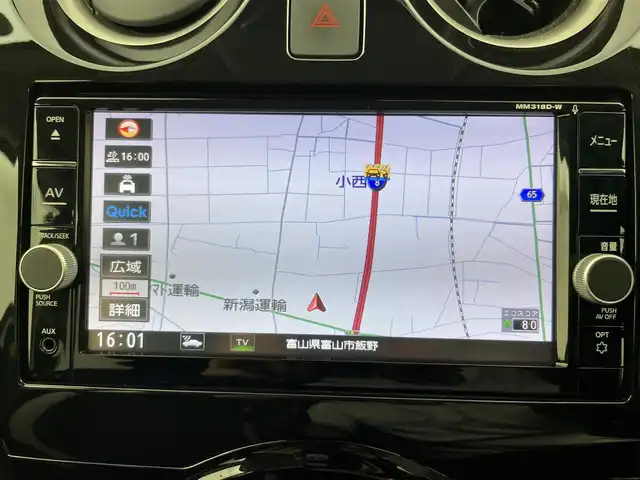 日産 ノート e－パワー X 富山県 2019(令1)年 2.7万km ブリリアントシルバー 純正ナビ（AM/FM/DVD/BT/フルセグ）/ドライブレコーダー/ETC/衝突被害軽減システム/レーンキープアシスト/コーナーセンサー/横滑り防止装置/アイドリングストップ/純正アルミホイール/純正フロアマット/オートLEDライト/ステアリングスイッチ/電動格納ミラー/スマートキー