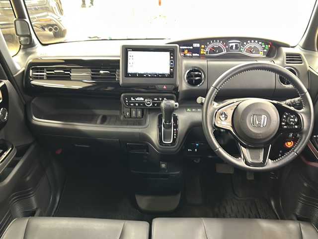 ホンダ Ｎ ＢＯＸ カスタム L ターボ 道央・札幌 2021(令3)年 3.7万km ミッドナイトブルービームM ・4WD/・純正ナビ/フルセグTV/DVD/CD/SD/BT/・バックカメラ/・純正エンジンスターター/・両側パワースライドドア/・ドライブレコーダー/・オートマチックハイビーム/・パドルシフト/・パーキングセンサー/・横滑り防止/・LEDヘッドライト/・LEDフォグ/・ハーフレザーシート/・前席シートヒーター/・ETC/・ドアバイザー/・電格ミラー/・ミラーヒーター/・シーケンシャルウインカー/・冬タイヤ社外14インチAW積込