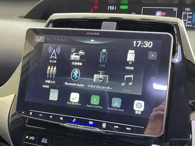 トヨタ プリウス S ツーリングセレクション 滋賀県 2018(平30)年 13.7万km グレーメタリック アルパイン社製９インチディスプレイオーディオ/（Bluetooth/AppleCarPlay/AndroidAuto)/バックカメラ/モデリスタエアロ/前後ドライブレコーダー/純正LEDライト/レザーシート/横滑り防止装置/オートライト