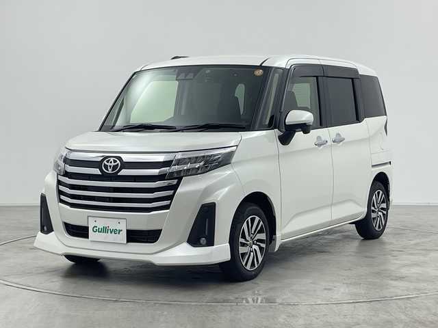 トヨタ ルーミー カスタムG 群馬県 2025(令7)年 0.4万km パールホワイトⅢ 純正９型ディスプレイ　全周囲カメラ　アダプティブクルーズコントロール　両側電動スライドドア　ビルトインＥＴＣ　前後ドラレコ　衝突被害軽減ブレーキ　革巻きステアリング　ＬＥＤライト　スマートキー　禁煙車
