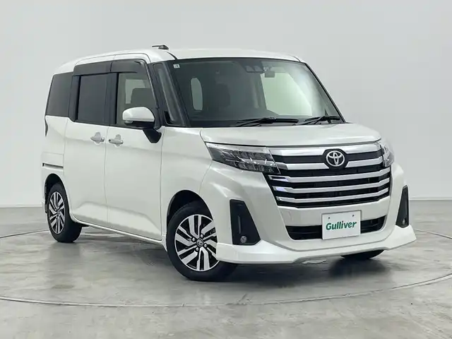 トヨタ ルーミー カスタムG 群馬県 2025(令7)年 0.4万km パールホワイトⅢ 純正９型ディスプレイ　全周囲カメラ　アダプティブクルーズコントロール　両側電動スライドドア　ビルトインＥＴＣ　前後ドラレコ　衝突被害軽減ブレーキ　革巻きステアリング　ＬＥＤライト　スマートキー　禁煙車