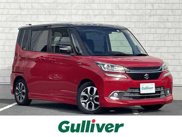 スズキ ソリオ バンディット HV MV Dカメラ ブレーキS 愛知県 2016(平28)年 6.3万km ファーベントレッド/スーパーブラックパール ・スズキ純正パナソニックメモリーナビ/・フルセグテレビ/・CD/DVD再生機能/・ミュージックサーバー（SD録音機能）/・Bluetooth/USB接続機能/・ETC/・布シート/・シートヒーター（運転席）/・ウォークスルー/・純正15インチアルミホイール/・純正LEDヘッドライト/・オートマチックハイビーム/・衝突軽減ブレーキ/・レーンキープアシスト/・クルーズコントロール/・アイドリングストップ/・スマートキー/・オートエアコン