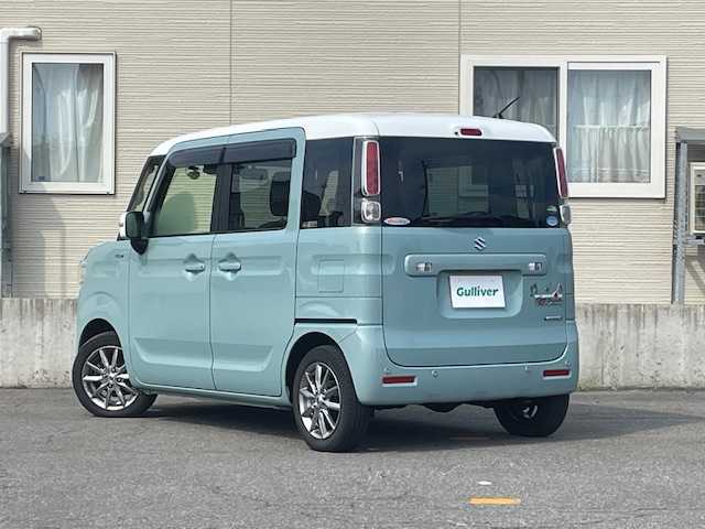 スズキ スペーシア HYBRID X 青森県 2020(令2)年 6.9万km オフブルーメタリック/ホワイト2トーン ワンオーナー/４WD/KENWOODナビ/AM/FM/CD/DVD/SD/USB/Bluetooth/フルセグ/衝突軽減システム/追従付きクルーズコントロール/パーキングアシスト/レーンアシスト/シートヒーター/ビルトインETC/両側パワースライドドア/社外ドライブレコーダー/オートライト/純正ドアバイザー/スペアキー/14インチ冬タイヤ車載/取扱説明書/保証書