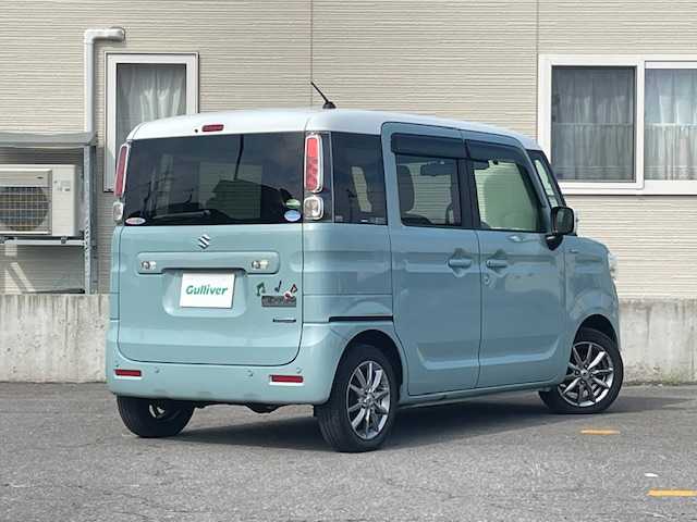 スズキ スペーシア HYBRID X 青森県 2020(令2)年 6.9万km オフブルーメタリック/ホワイト2トーン ワンオーナー/４WD/KENWOODナビ/AM/FM/CD/DVD/SD/USB/Bluetooth/フルセグ/衝突軽減システム/追従付きクルーズコントロール/パーキングアシスト/レーンアシスト/シートヒーター/ビルトインETC/両側パワースライドドア/社外ドライブレコーダー/オートライト/純正ドアバイザー/スペアキー/14インチ冬タイヤ車載/取扱説明書/保証書