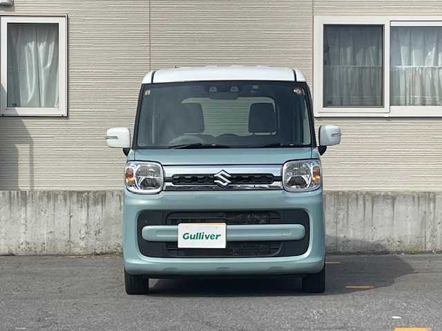 スズキ スペーシア HYBRID X 青森県 2020(令2)年 6.9万km オフブルーメタリック/ホワイト2トーン ワンオーナー/４WD/KENWOODナビ/AM/FM/CD/DVD/SD/USB/Bluetooth/フルセグ/衝突軽減システム/追従付きクルーズコントロール/パーキングアシスト/レーンアシスト/シートヒーター/ビルトインETC/両側パワースライドドア/社外ドライブレコーダー/オートライト/純正ドアバイザー/スペアキー/14インチ冬タイヤ車載/取扱説明書/保証書