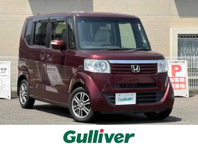 ホンダ Ｎ ＢＯＸ G Lパッケージ 山口県 2013(平25)年 4万km プレミアムディープロッソパール 両側パワースライドドア/社外メモリナビ フルセグTV CD DVD/バックカメラ/HIDオートヘッドライト/スマートキー/横滑り防止/革調シートカバー/アルミホイール