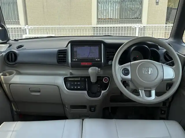 ホンダ Ｎ ＢＯＸ G Lパッケージ 山口県 2013(平25)年 4万km プレミアムディープロッソパール 両側パワースライドドア/社外メモリナビ フルセグTV CD DVD/バックカメラ/HIDオートヘッドライト/スマートキー/横滑り防止/革調シートカバー/アルミホイール
