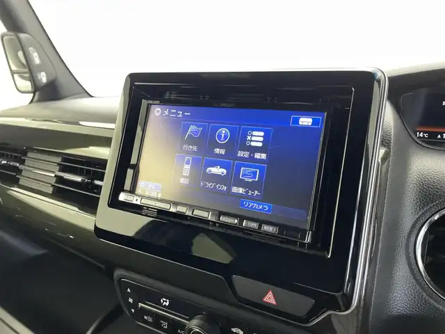 ホンダ Ｎ ＢＯＸ カスタム G L 福井県 2017(平29)年 5万km クリスタルブラックパール 4WD/メモリナビ：アルパインVIE-X08S/(DVD/CD/TV/BT/SD/FM/AM/外部入力）/バックカメラ/前席シートヒーター/アイドリングストップ/オートライト/ドアバイザー/ステアリングスイッチ/純正アルミホイール/LEDヘッドライト/電動格納ミラー