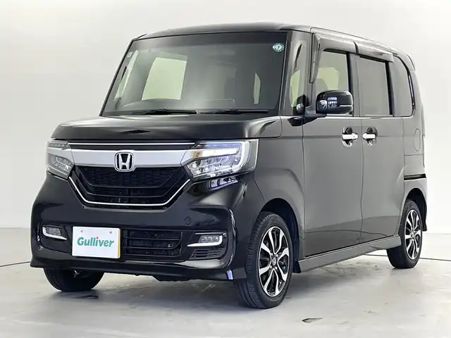 ホンダ Ｎ ＢＯＸ カスタム G L 福井県 2017(平29)年 5万km クリスタルブラックパール 4WD/メモリナビ：アルパインVIE-X08S/(DVD/CD/TV/BT/SD/FM/AM/外部入力）/バックカメラ/前席シートヒーター/アイドリングストップ/オートライト/ドアバイザー/ステアリングスイッチ/純正アルミホイール/LEDヘッドライト/電動格納ミラー