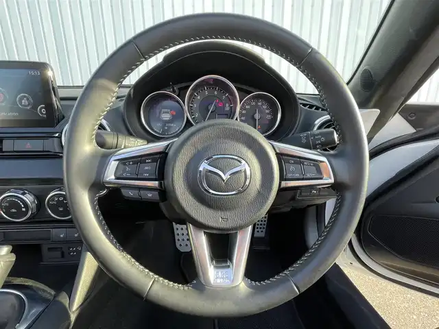 マツダ ロードスター ＲＦ S 滋賀県 2022(令4)年 3.2万km スノーフレイクホワイトパールマイカ 純正ナビ/(AM FM Bluetooth)/バックカメラ/革巻きステアリング/ステアリングリモコン/ETC/ドライブレコーダー/車線逸脱警報/ブラインドスポットモニター/クルーズコントロール/シートヒーター/純正フロアマット/LEDヘッドライト