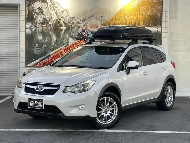 スバル インプレッサ ＸＶ 2．0i－L アイサイト 長野県 2013(平25)年 8.1万km サテンホワイトパール ４WDワンオーナー/inno製ルーフボックス/inno製ベースキャリア/冬タイヤ・社外アルミホイール装着/積込純正ホイール・夏タイヤ/アイサイト/カロッツェリアナビ　/フルセグTV・Bluetooth・DVD/バックカメラ/ETC/デジタルインナーミラー型ドラレコ/追従機能付クルーズコントロール/運転席パワーシート/パドルシフト/車線逸脱防止警報機能/アイドリングストップ/スマートキー/プッシュスタート/スペアキー/保証書/取扱説明書