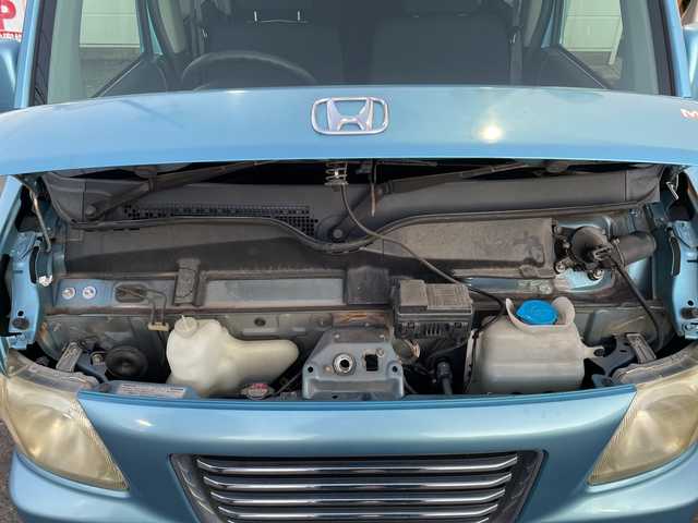 ホンダ バモス ホビオ ターボ 愛知県 2008(平20)年 9.1万km トルマリンブルーメタリック ・禁煙車/・ホワイトハウス製MY　BOX/・サイドオーニング/・エアヒーター/・プライバシーカーテン/・外部電源（AC100V）/・社外メモリナビ/・フルセグ/CD・DVD/HDD/・バックカメラ/・ETC/・純正フロアマット/・ドアバイザー/・純正13インチアルミホイール/・リモコンキー/・取扱説明書/・新車保証書