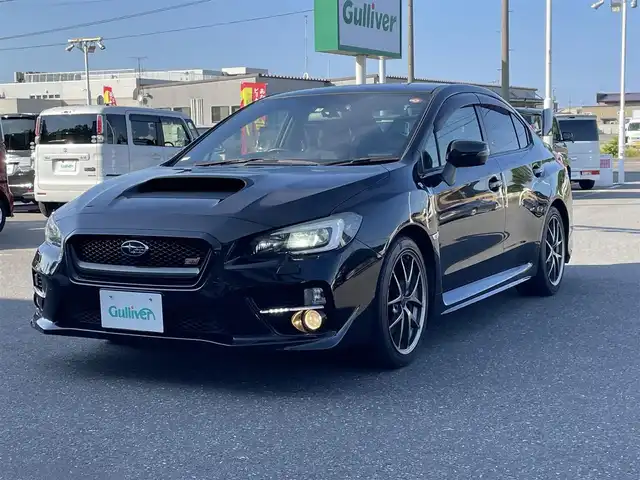 スバル ＷＲＸ ＳＴＩ STI タイプS 青森県 2015(平27)年 8.3万km クリスタルブラックシリカ 4WD/純正ナビ/純正リアスポイラー/STi18インチAW/LEDヘッドライト/オートライト/プッシュスタート/スマートキー/ハーフレザーシート