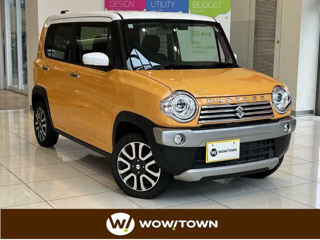 スズキ ハスラー J ターボ 埼玉県 2019(令1)年 2.6万km アクティブイエロー/ホワイト2トーンルーフ デュアルカメラブレーキサポート/8インチメモリーナビ/　　DVD/フルセグ/BT/クルーズコントロール/LEDヘッドライト/シートヒーター/純正15インチアルミホイール/パドルシフト/ETC2.0/スマートキー×2/禁煙車