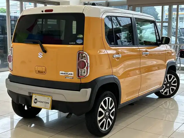 スズキ ハスラー J ターボ 埼玉県 2019(令1)年 2.6万km アクティブイエロー/ホワイト2トーンルーフ デュアルカメラブレーキサポート/8インチメモリーナビ/　　DVD/フルセグ/BT/クルーズコントロール/LEDヘッドライト/シートヒーター/純正15インチアルミホイール/パドルシフト/ETC2.0/スマートキー×2/禁煙車