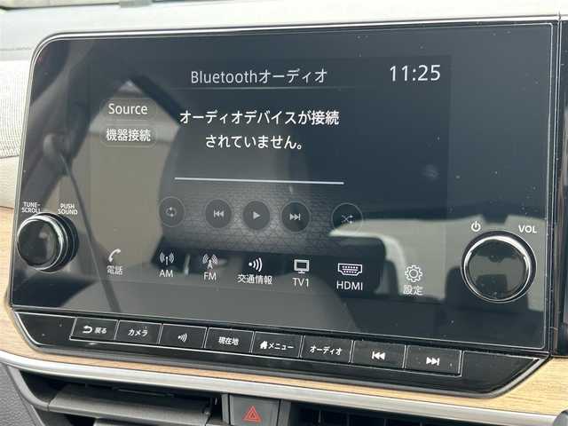 日産 オーラ G レザーエディション 愛媛県 2023(令5)年 2.2万km ガーネットレッド/スーパーブラック 2トーン 登録時走行距離：21270km/禁煙車/純正ナビ/Bluetooth/HDMI/フルセグ/ワンオーナー/ステアリングヒーター/ワイヤレス充電/ブラインドスポットモニター/クリアランスソナー/全方位バックカメラ/クルーズコントロール/プッシュスタート/ビルトインETC/BOSEスピーカー/衝突被害軽減システム/ドライブレコーダー