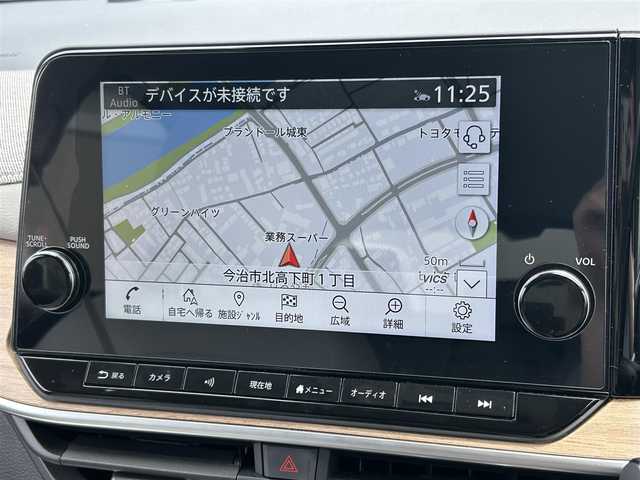 日産 オーラ G レザーエディション 愛媛県 2023(令5)年 2.2万km ガーネットレッド/スーパーブラック 2トーン 登録時走行距離：21270km/禁煙車/純正ナビ/Bluetooth/HDMI/フルセグ/ワンオーナー/ステアリングヒーター/ワイヤレス充電/ブラインドスポットモニター/クリアランスソナー/全方位バックカメラ/クルーズコントロール/プッシュスタート/ビルトインETC/BOSEスピーカー/衝突被害軽減システム/ドライブレコーダー