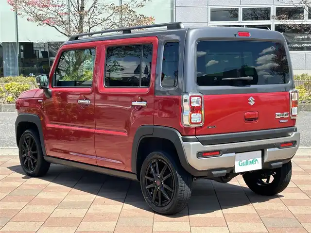 スズキ ハスラー Jスタイル ターボ 福島県 2021(令3)年 3.7万km フェニックスレッドパール/ガンメタリック2トーンルーフ ターボ/4WD/純正9inメモリナビ/　【フルセグ/CD/DVD/BT/USB】/バックカメラ/全周囲カメラ/前席シートヒーター/ステアリングスイッチ/レーダークルーズコントロール/パドルシフト/ビルトインETC/アイドリングストップ/横滑り防止機能/レーンキープアシスト/パーキングアシスト/ヒルスタートアシスト/純正ラバーマット/コーナーセンサー/ルーフレール/LEDヘッドライト（AUTO機能付き）/　・フォグランプ/純正AWサマータイヤ 車載