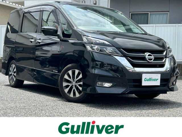 日産 セレナ ハイウェイスターVセレクションⅡ 愛知県 2019(令1)年 4.6万km ダイヤモンドブラック 社外メモリナビ(FM/AM/CD/DVD/BT/USB/iPod/AUX/HDMI/フルセグ)/アラウンドビューカメラ/フリップダウンモニター/インテリジェントエマージェンシーブレーキ/駐車支援/ふらつき検知/クリアランスソナー/クルーズコントロール/ドライブレコーダー/両側パワースライドドア/ワンタッチオートスライド/LEDヘッドライト/フォグランプ/純正AW16インチ/アイドリングストップ/ETC/プッシュスタート/スマートキー/スペアキー１本/ステアリングリモコン/ABS/保証書