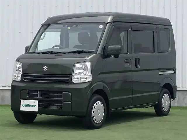 スズキ エブリイ JOIN 香川県 2021(令3)年 0.8万km クールカーキPM 登録時走行距離：7464km/ディーラーOPケンウッドナビ/　CD DVD BT フルセグTV/デュアルカメラブレーキサポート/レーンキープアシスト/クリアランスソナー/オートライト/レベライザヘッドライト/ドライブレコーダー/電動格納ミラー/純正樹脂フロアマット/ドアバイザー/リモコンキー/スペアキー/取扱説明書/新車時保証書/ワンオーナー