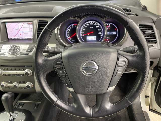 日産 ムラーノ 350XV FOUR Mビアンコ 道央・札幌 2012(平24)年 9.6万km ブリリアントホワイトパール ・4WD /サンルーフ/・純正ナビ  フルセグ/BT/CD/DVD/AUX/・BOSEサウンド/・レザーシート/・パワーシート/シートヒーター/・ルーフレール/・電動格納ミラー/ウィンカーミラー/・ドアバイザー/・冬タイヤ純正AW積込/・純正エンジンスターター/・取説/保証書/・スマートキー/スペアキー