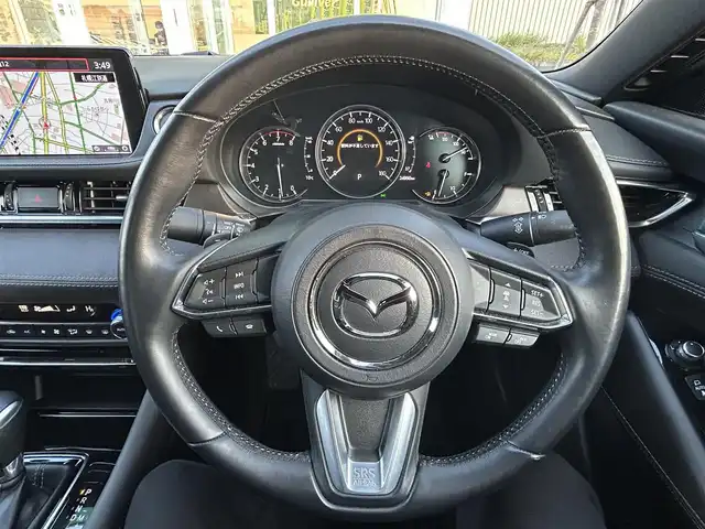 マツダ アテンザ セダン 25S Lパッケージ 道央・札幌 2019(平31)年 2.5万km マシーングレープレミアムM ・マツダコネクトナビ/・バックカメラ/・Bluetooth/・ワンセグTV/・DVD再生可能/・i　stop/・パーキングアシスト/・アイドリングストップ/・レーンキープアシスト/・コーナーセンサー/・ETC/・茶革シート/・シートヒーター/・エアシート/・パドルシフト/・純正19インチAW/・積込スタッドレス付き