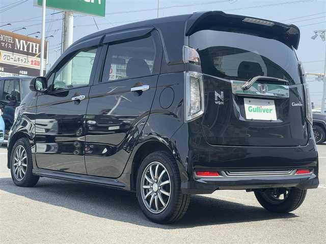 ホンダ Ｎ ＷＧＮ カスタム G 徳島県 2016(平28)年 3.5万km スマートブラック 社外ナビ(AVIC-RZ33)/(AM・FM/DISC/TV)/純正14インチアルミホイール/オートライト/キセノンヘッドライト/フロントフォグライト/電動格納式ドアミラー/純正フロアマット/スマートキー/オートエアコン/パワーウィンドウ/パワーステアリング/横滑り防止装置/盗難防止装置
