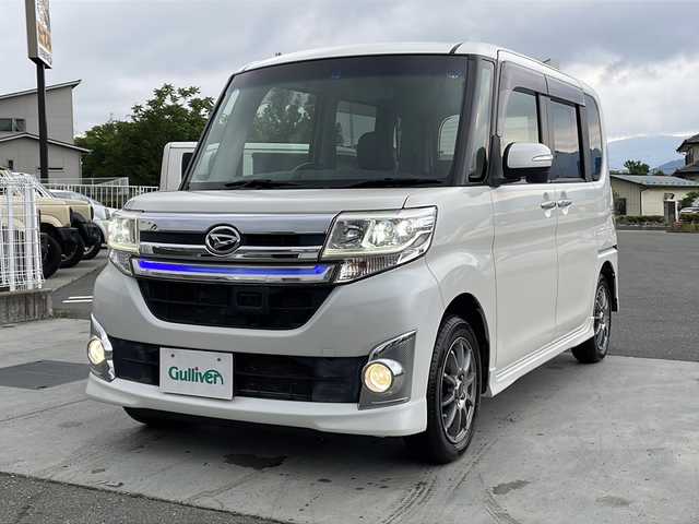 ダイハツ タント カスタム RS トップED SA 新潟県 2015(平27)年 10.4万km パールホワイトⅢ 純正SDナビ/バックモニター/ETC/パワーステアリング/両側パワースライドドア/オートエアコン/フルセグTV/ハーフレザーシート/4WD/アイドリングストップ/Bluetooth/14インチAW