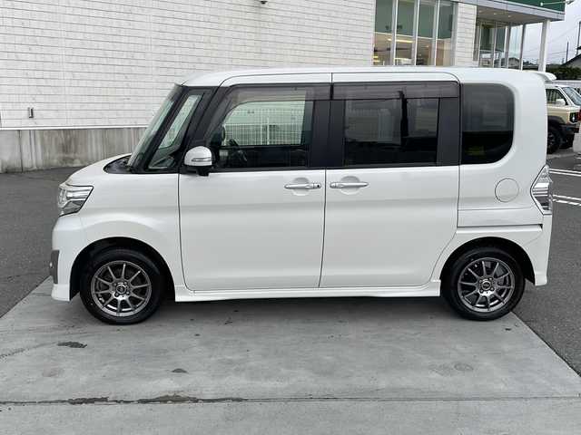 ダイハツ タント カスタム RS トップED SA 新潟県 2015(平27)年 10.4万km パールホワイトⅢ 純正SDナビ/バックモニター/ETC/パワーステアリング/両側パワースライドドア/オートエアコン/フルセグTV/ハーフレザーシート/4WD/アイドリングストップ/Bluetooth/14インチAW