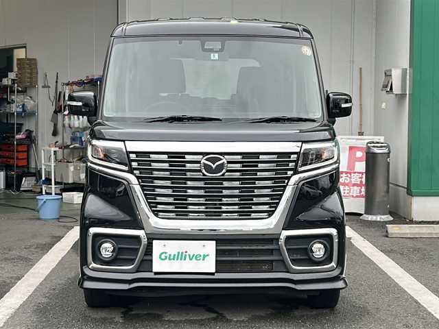 マツダ フレアワゴン カスタムスタイル ハイブリッド XG 京都府 2020(令2)年 5.7万km ブルーイッシュブラックパール3 前席シートヒーター　片側電動パワースライドドア　純正ＥＴＣ　ＬＥＤヘッドライト　クリアランスソナー　後ろコーナーセンサー　レーンキープアシスト　衝突軽減システム　盗難防止装置　禁煙車