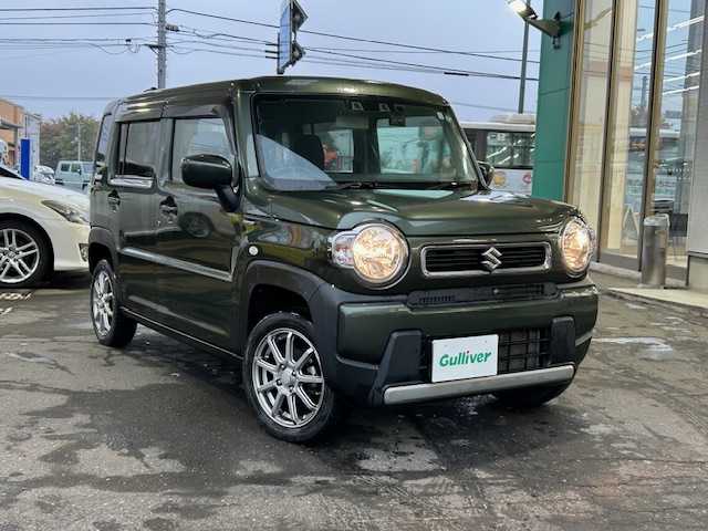 スズキ ハスラー HYBRID G 道東・釧路十勝 2021(令3)年 4.4万km クールカーキPM 4WD/ワンオーナー/社外メモリーナビ/  (DVD/CD/フルセグTV/Bluetooth)/バックカメラ/衝突軽減ブレーキ/レーンキープアシスト/コーナーセンサー/アイドリングストップ/横滑り防止装置/ステアリングリモコン/前席シートヒーター/ミラーヒーター/電動格納ミラー/ドライブレコーダー前後/運転席シートリフター/純正フロアマット/ドアバイザー/ヘッドライトレベライザー/スマートキー/エンジンプッシュスタート/取扱説明書/保証書/ナビ取説/社外15インチアルミホイール/冬タイヤ積み込み/  (165/60r15、4mm、2020年製)