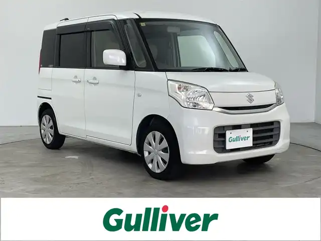 スズキ スペーシア X 大分県 2016(平28)年 7.1万km クリスタルホワイトP プッシュスタート/両側電動スライド/スマートキー/電動格納ミラー/後席サンシェード/ドアバイザー/オートライト/シートヒーター（運転席のみ）/純正フロアマット/アイドリングストップ/オートエアコン