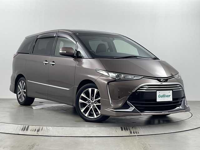 トヨタ エスティマ アエラス プレミアム 埼玉県 2017(平29)年 4.8万km ダークシェリーマイカM モデリスタエアロ　/サンルーフ　/純正ＳＤナビ　/バックカメラ　/パワーシート　/ビルトインＥＴＣ　/クルーズコントロール　/衝突軽減システム　/レーンキープアシスト　/オートマティックハイビーム/両側パワースライドドア　/コーナーセンサー/純正18インチアルミホイール/純正フロアマット/電動格納ミラー/ウィンカーミラー/ドアバイザー/プッシュスタート/スマートキー