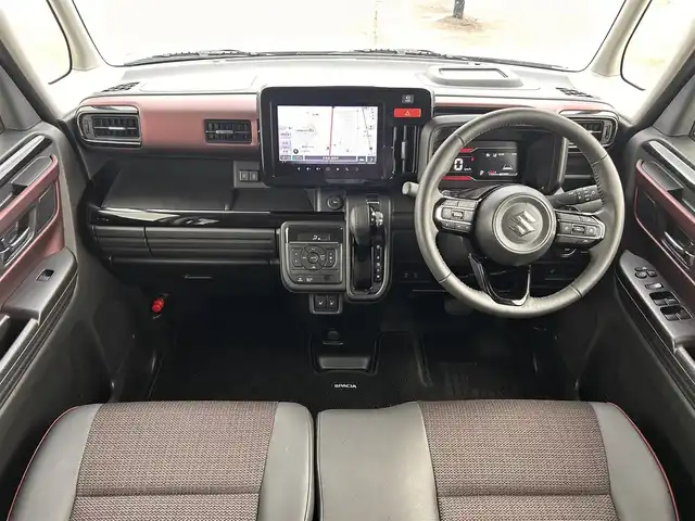 スズキ スペーシア カスタム HYBRID XS ターボ 道南・函館 2024(令6)年 1.2万km ピュアホワイトP /純正ナビ//フルセグTV//全方位カメラ//スズキセーフティーサポート//デュアルセンサーブレーキサポート//ふらつき警報//車線逸脱抑制//発進お知らせ//両側パワースライドドア//ハーフレザーシート//前席シートヒーター//革巻きステアリング//ハンドルヒーター//パドルシフト//クルーズコントロール//横滑り防止//アイドリングストップ//LEDヘッドライト//フォグランプ