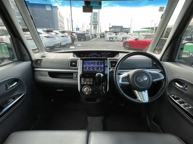 ダイハツ タント カスタム RS トップED SA 千葉県 2015(平27)年 3.6万km ブラックマイカメタリック スマートアシストII/純正8インチSDナビ【NSZN-W65DB】/・CD/DVD/MSV/Bluetooth/フルセグ/バックカメラ/両後パワースライドドア/スマートキー/社外前後ドライブレコーダー【ZDR-045】/ETC/ハーフレザーシート/純正キセノンヘッドライト/フォグランプ/本革巻きステアリング/ドアバイザー/純正15インチアルミホイール/サイドエアバッグ/新車時保証書＆取扱説明書