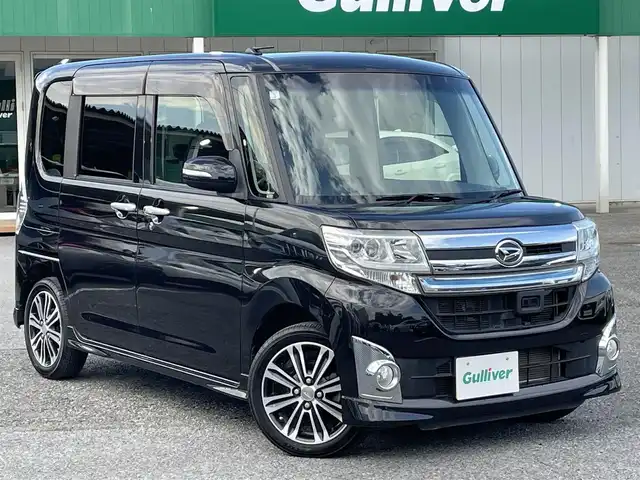 ダイハツ タント カスタム RS トップED SA 千葉県 2015(平27)年 3.6万km ブラックマイカメタリック スマートアシストII/純正8インチSDナビ【NSZN-W65DB】/・CD/DVD/MSV/Bluetooth/フルセグ/バックカメラ/両後パワースライドドア/スマートキー/社外前後ドライブレコーダー【ZDR-045】/ETC/ハーフレザーシート/純正キセノンヘッドライト/フォグランプ/本革巻きステアリング/ドアバイザー/純正15インチアルミホイール/サイドエアバッグ/新車時保証書＆取扱説明書