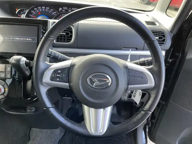 ダイハツ タント カスタム RS トップED SA 千葉県 2015(平27)年 3.6万km ブラックマイカメタリック スマートアシストII/純正8インチSDナビ【NSZN-W65DB】/・CD/DVD/MSV/Bluetooth/フルセグ/バックカメラ/両後パワースライドドア/スマートキー/社外前後ドライブレコーダー【ZDR-045】/ETC/ハーフレザーシート/純正キセノンヘッドライト/フォグランプ/本革巻きステアリング/ドアバイザー/純正15インチアルミホイール/サイドエアバッグ/新車時保証書＆取扱説明書