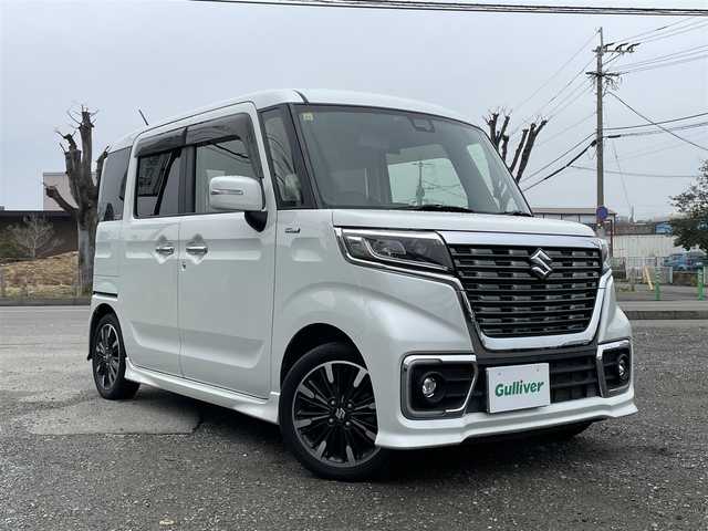 スズキ スペーシア カスタム HYBRID XS 福岡県 2018(平30)年 2.9万km ピュアホワイトP