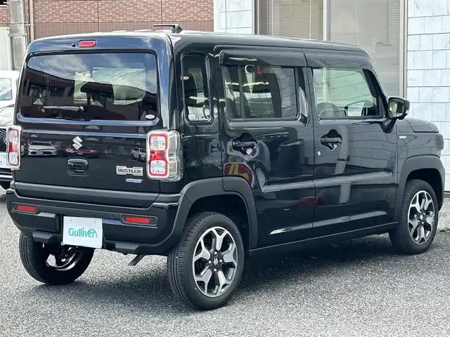スズキ ハスラー HYBRID X 福岡県 2022(令4)年 0.1万km ブルーイッシュブラックパール3 ワンオーナー/純正9インチメモリナビ/(AM/FM/CD/DVD/スマートフォン連携/Bluetooth/フルセグTV)/サイド/バックカメラ/全方位モニター/スズキセーフティサポート/・デュアルカメラブレーキサポート/・リヤパーキングセンサー/・アダプティブクルーズコントロール/・車線逸脱警報機能/・誤発進抑制機能/・ふらつき警告機能/・先行車発進お知らせ機能/・ハイビームアシスト/オートライト/クリアランスソナー/コーナーセンサー/アイドリングストップ/純正15インチアルミホイール/シートヒーター(D/N)/ドライブレコーダー【HDR361GW】/360度メインカメラ、リアカメラ搭載/USB端子×3/電源ソケット×1/シートバックテーブル/純正フロアマット/革巻きステアリング/ドアバイザー/電格ウィンカーミラー/スペアキー×1/保証書/取扱説明書