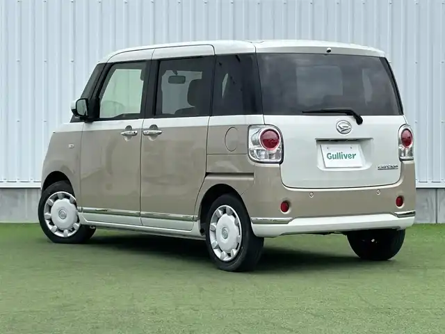 ダイハツ ムーヴ キャンバス G メイクアップ リミテッド　SAⅢ 香川県 2022(令4)年 2.5万km パールホワイトⅢ/ナチュラルベージュマイカメタリック 2トーン 登録時走行距離：24170ｋｍ/純正SDナビゲーション/→AM/FM/フルセグTV/Bluetooth/全方向カメラ/ETC/ステアリングリモコン/シートヒーター/両側パワースライドドア/LEDオートライト/フォグランプ/オートハイビーム/ブレーキアシスト/横滑り防止装置/レーンキープアシスト/プッシュスタート/スマートキー