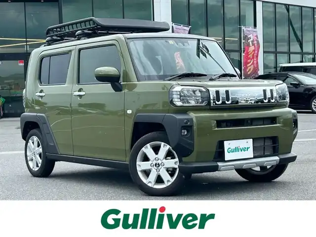 ダイハツ タフト G クロムベンチャー 奈良県 2023(令5)年 1.2万km フォレストカーキメタリック ガラスルーフ　/ディスプレイオーディオ　/ルーフラック　/アラウンドビューモニター　/ＥＴＣ /革巻きステアリング /ブレーキホールド /電子パーキング /クリアランスソナー /LEDヘッドライト /前席シートヒーター