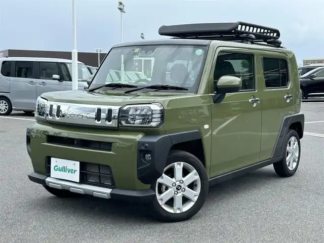 ダイハツ タフト G クロムベンチャー 奈良県 2023(令5)年 1.2万km フォレストカーキメタリック ガラスルーフ　/ディスプレイオーディオ　/ルーフラック　/アラウンドビューモニター　/ＥＴＣ /革巻きステアリング /ブレーキホールド /電子パーキング /クリアランスソナー /LEDヘッドライト /前席シートヒーター