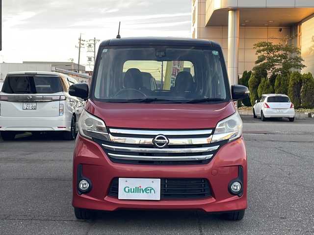 日産 デイズ ルークス ハイウェイスターX Gパッケージ 福井県 2016(平28)年 10万km スパークリングレッド/ブラック 純正メモリナビゲーション/（CD/DVDS/BT）/フルセグテレビ/アラウンドビューモニター/エマージェンシーブレーキ/純正15インチアルミホイール/HIDヘッドライト/フォグランプ/リアサーキュレーター/両側電動スライドドア/ETC/ステアリングリモコン/プッシュスタート/スマートキー/保証書/取扱説明書