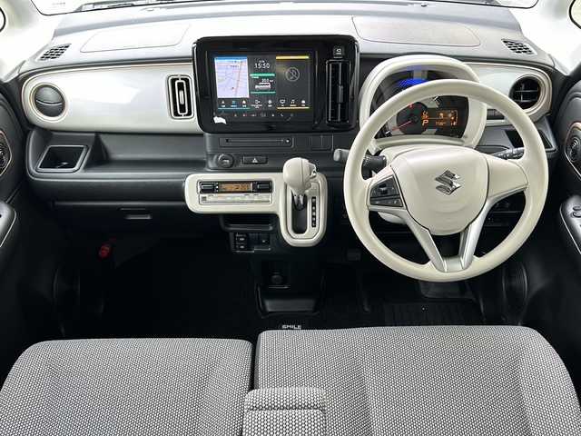 スズキ ワゴンＲ スマイル HYBRID X 鳥取県 2024(令6)年 0.8万km ピュアホワイトP 女性ワンオーナー/スマートキー/デュアルカメラサポート/レーンデパーチャー/ドライブレコーダー/クリアランスソナー/両側パワースライド/全方位カメラ/メーカーナビゲーション/フルセグ・Bluetooth/オートエアコン/D席シートヒーター/ベンチシート/LEDヘッドライト/LEDフォグライト/メッキリアガーニッシュ/ビルトインETC/保証書・取説