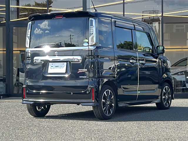 スズキ スペーシア カスタム HYBRID XS 大阪府 2020(令2)年 6.9万km ブルーイッシュブラックパール3 衝突軽減システム　両側パワースライドドア　７型ナビ　フルセグＴＶ　ＤＶＤ　ＣＤ　ＢＴ　バックカメラ　レーダークルーズコントロール　ハーフレザー　運転席温席　前方ドライブレコーダー　ＬＥＤヘッドライト 純正フロアマット　純正アルミホイール　スマートキー　プッシュスタート　取扱説明書　オートライト