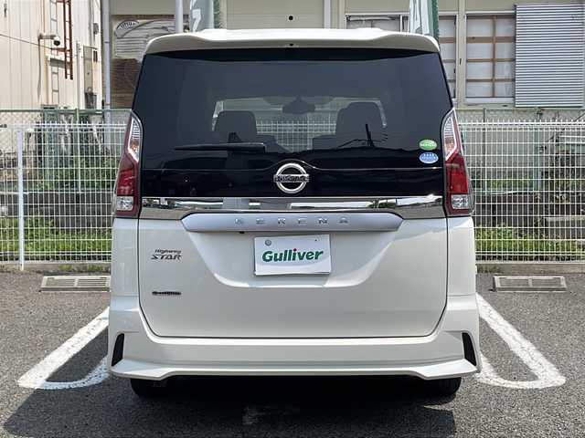日産 セレナ ハイウェイスターVセレクションⅡ 兵庫県 2019(平31)年 4.5万km ブリリアントホワイトパール ワンオーナー/9インチ純正ナビ/フルセグTV/Bluetooth/CD/DVD/バックカメラ/両側パワースライドドア/インテリジェントエマージェンシーブレーキ/LDW(車線逸脱警報)/LEDヘッドランプ/オートライト/シートバックポケット（運転席/助手席）/2列目超ロングスライドシート/横スライドシート/スライド機構付スマートアップ3列目シート/クルーズコントロール/ETC/取扱説明書・保証書