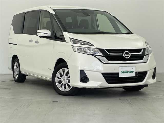 日産 セレナ X VセレクションⅡ 群馬県 2019(令1)年 4.3万km ブリリアントホワイトパール 純正7インチSDナビ/（フルセグ/BT/CD/DVD/SD）/アラウンドビューモニター/バックカメラ/ドライブレコーダー/ハンズフリー両側パワースライドドア/クルーズコントロール/エマージェンシーブレーキ/車線逸脱警報/ソナー/プッシュスタート/スマートキー/アイドリングストップ/ステアリングリモコン