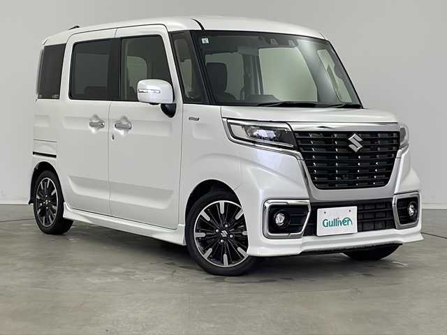 スズキ スペーシア カスタム HYBRID XS ターボ 新潟県 2021(令3)年 5.8万km ピュアホワイトP 社外メモリナビ(MDV-S708L)/フルセグTV/LEDヘッドライト/両側パワースライドドア/パドルシフト/ビルトインETC/ヘッドアップディスプレイ/リアコーナーセンサー/社外シートカバー(Bros clazzio)/レーダークルーズコントロール/スマートキー/レーンキープアシスト/ターボ/シートヒーター/社外フロアマット/LEDヘッドライト